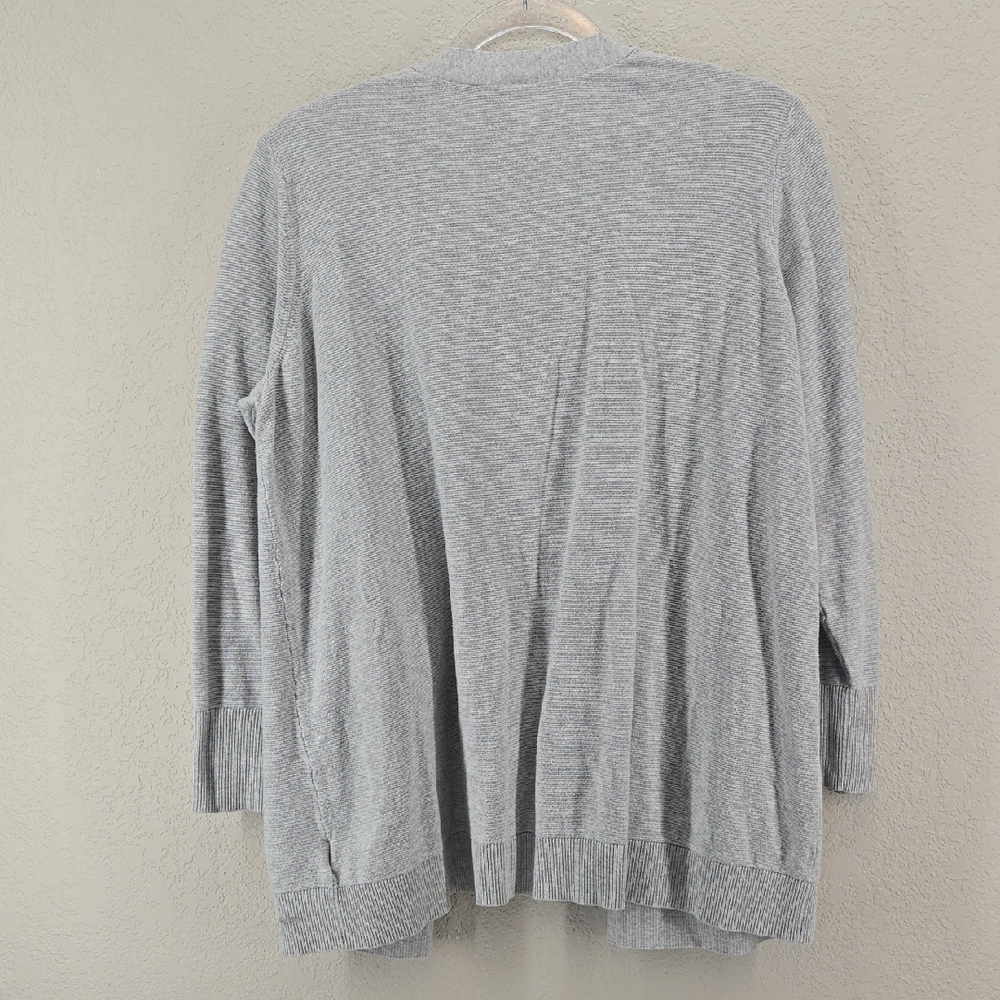 GAP Light Gray Open-Front Ribbed Cardigan Size Large - Picture 4 of 6